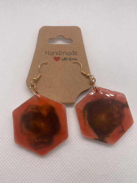"Élégance Artisanale" – Boucles d’Oreilles en Résine Époxy