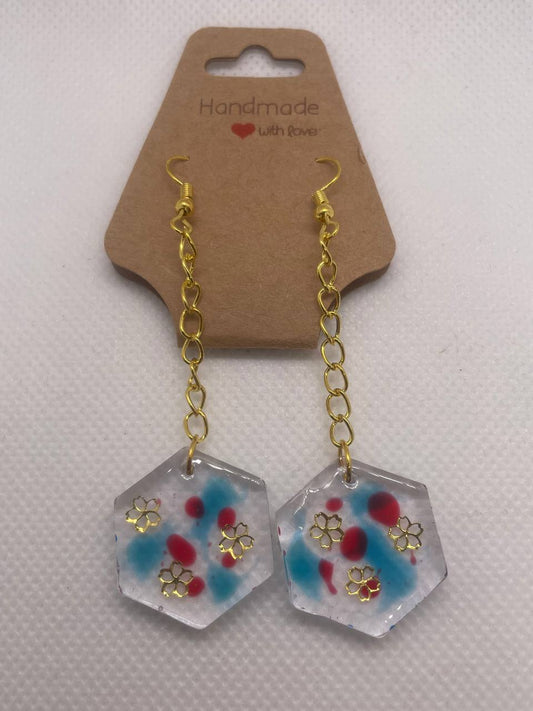"Élégance Artisanale" – Boucles d’Oreilles en Résine Époxy
