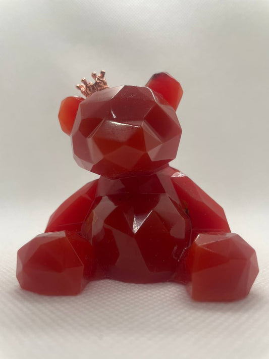 Ours Impérial : Sculpture Couronnée en Résine Époxy