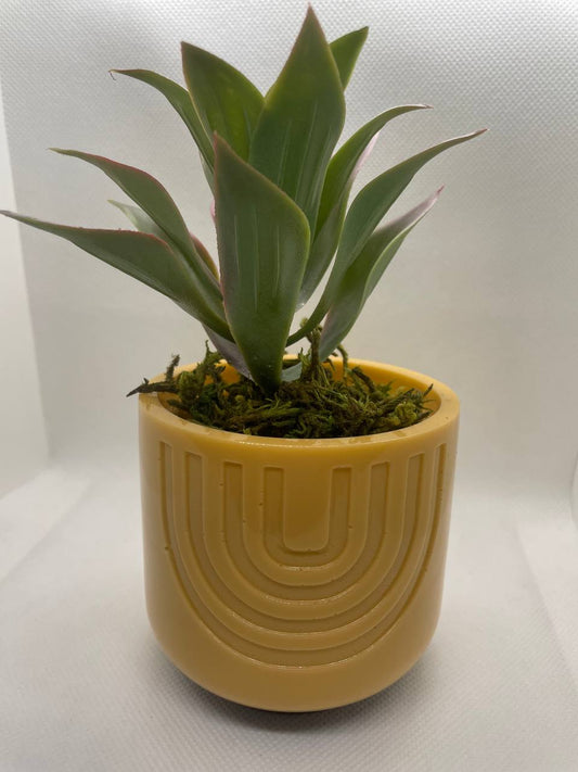 Motif Contemporain : Petit Pot Design en Résine Époxy